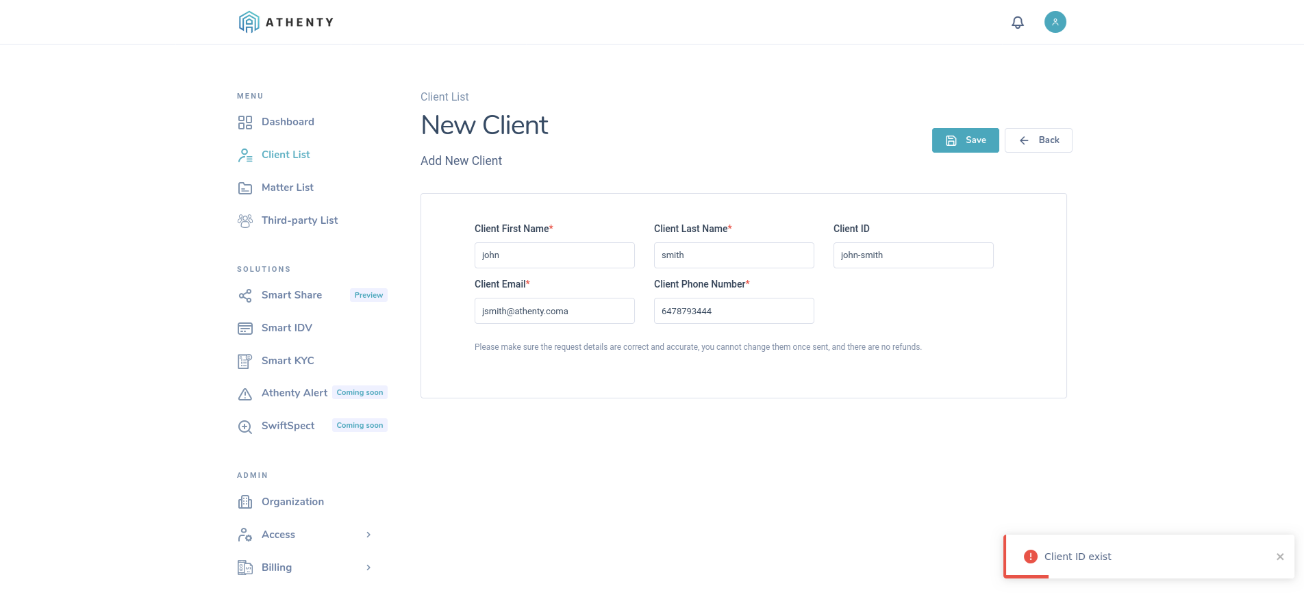 Client ID Error