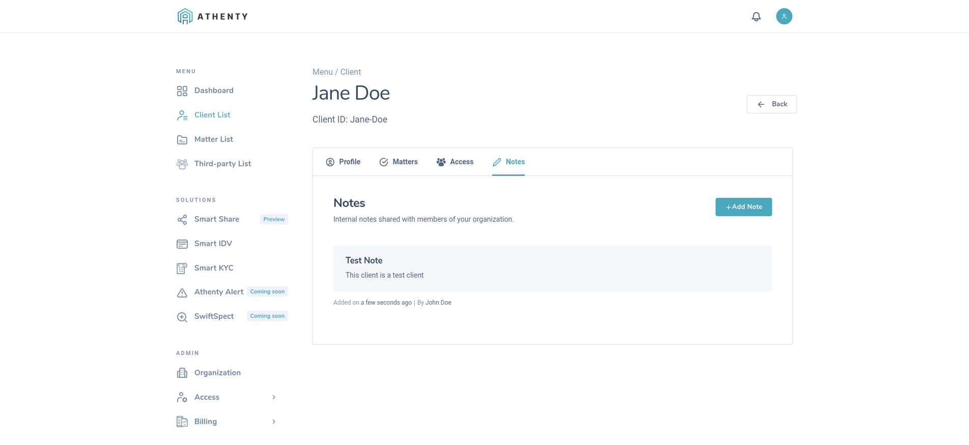 Client Notes