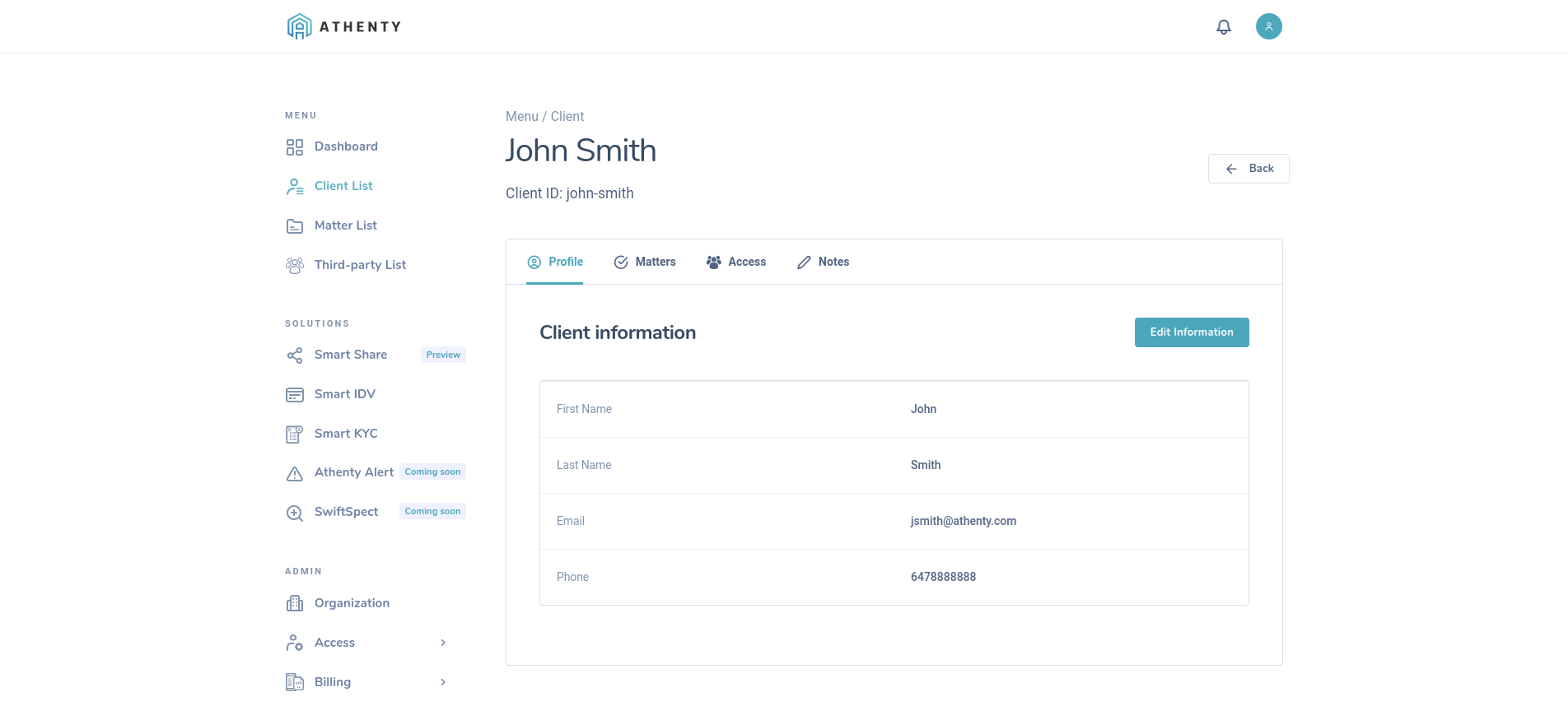 Client Profile